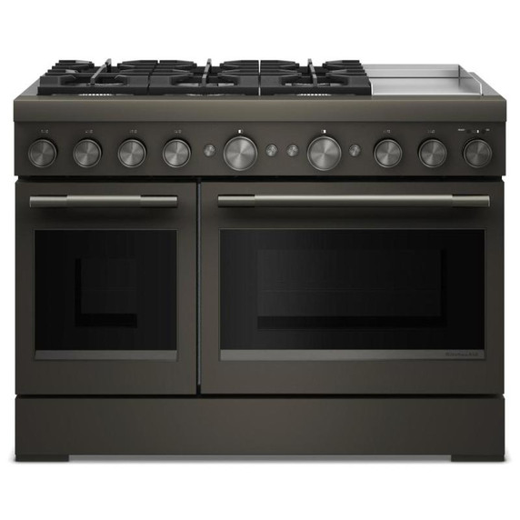 Table de cuisson bicombustible à 6 brûleurs avec plaque chauffante  KitchenAid® de 48 po KFDD948SBE