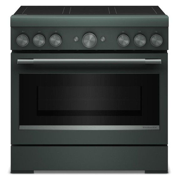 Cuisinière à induction non encastrée de style commercial à 6 éléments avec friture à air KitchenAid® de 36 po KFIS936SJP