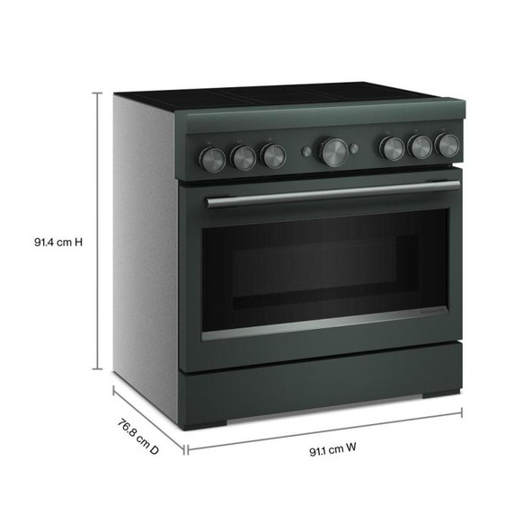 Cuisinière à induction non encastrée de style commercial à 6 éléments avec friture à air KitchenAid® de 36 po KFIS936SJP