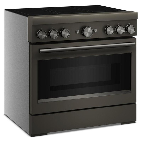 Cuisinière à induction non encastrée de style commercial à 6 éléments avec friture à air KitchenAid® de 36 po KFIS936SBE