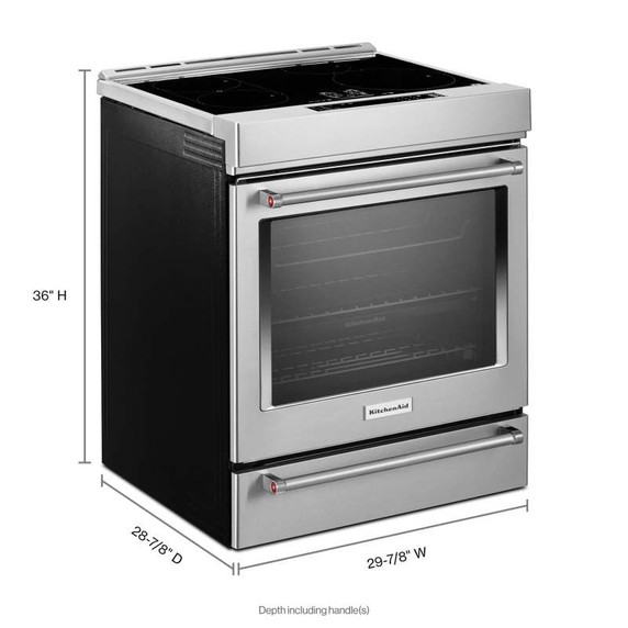 Kitchenaid® Cuisinière de 30 po à induction, commandes frontales et 4 éléments KSIB900ESS