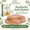 Kombucha-Kefir Hybrid Mushroom SCOBY Starter Culture. HappyHerbalist created this special culture from research showing that breeding a kombucha with the specific lactobacillus bacteria from kefir helped reduce cancer. Online since 1997