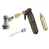 CO2 injector for carbonating bottles of water and juice. Force our ferments already carbonated Kegs. Takes 1-2 cartridges to carbonate a flat 1 gallon keg. One cartridge for a 4-6 Liter Mini keg that has already beed carbonated.  No need to lug around heavy CO2 Tanks.