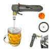 3 piece Hand Held Carbonator & Inflator.  Uses 8 or 16 gm Threaded Cartridges. Use Food Grade CO2 to carbonate water, juice or your favorite Probiotic Functional drink.  Also can inflate tires and balls and air guns. 