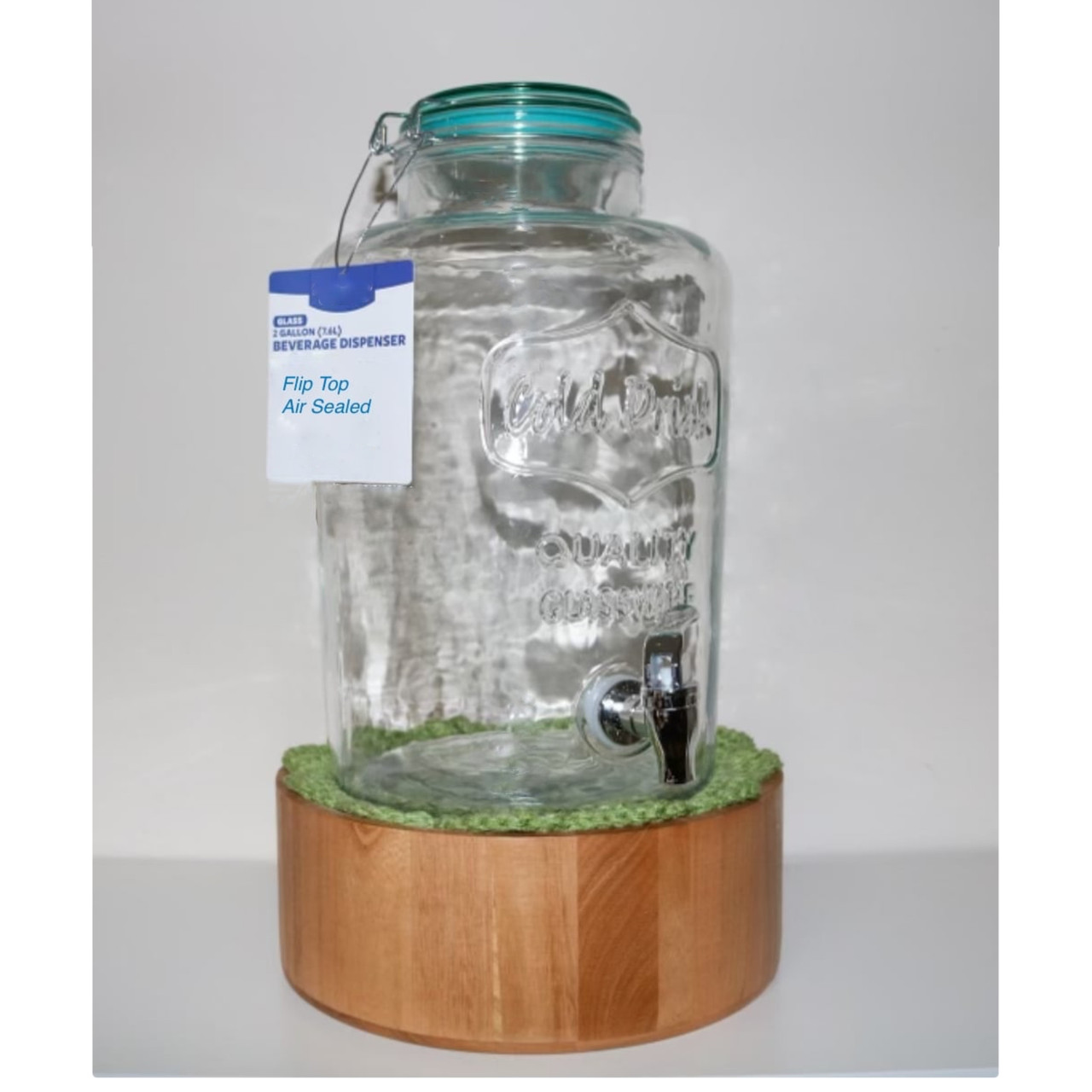 2 Gallon GLASS with Spigot and Wood Handle - Happy Herbalist