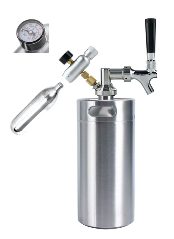 Mini Keg with Tap 64 oz Carbonation System