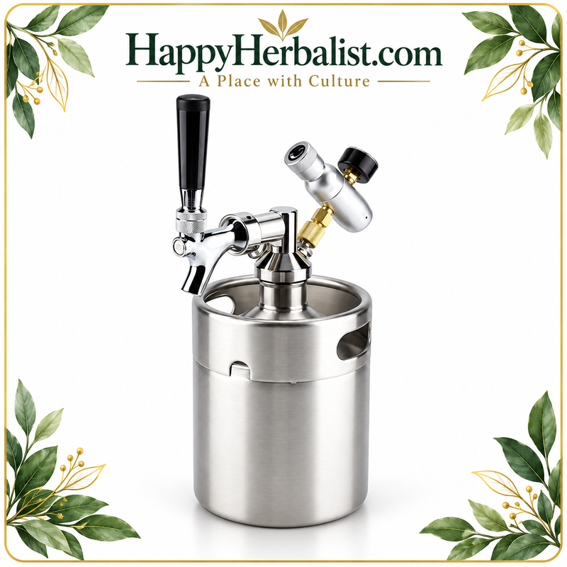 Kombucha Traveling Mini Keg. Great To Go or at home. Fits easily in refrigerator with just the right carbonation for you. HappyHerbalist offers choices. Kombucha Pressurized Growler. great Mini Keg. at Home or away. Best affordable mini keg dispenser. Special made for Soda Probiotics that want more carbonation. More choices at HappyHerbalist.com
