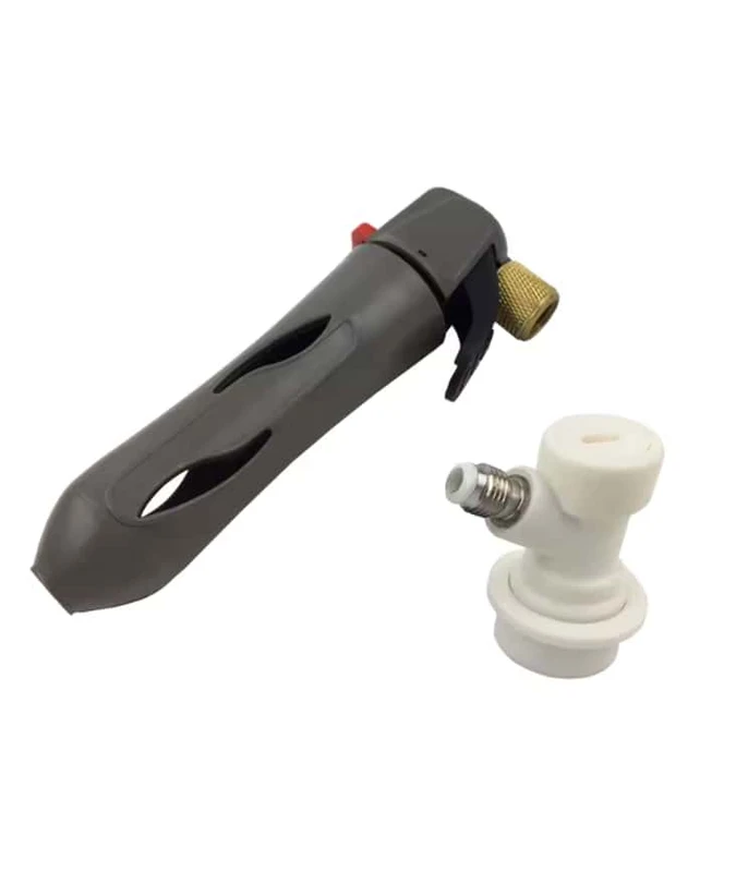 Hand held CO2 Injector with Ball Lock Quick Gas In Disconnect Flared