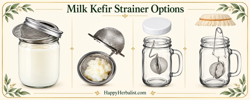 Milk Kefir Grains Deluxe Kit. Includes Kefir Grains, Tea Ball, 16 oz Mason Fermenting  Jar with handle for drinking your kefir and a Cap for storing what you don't dink. More choices more value at HappyHerbalist.com 