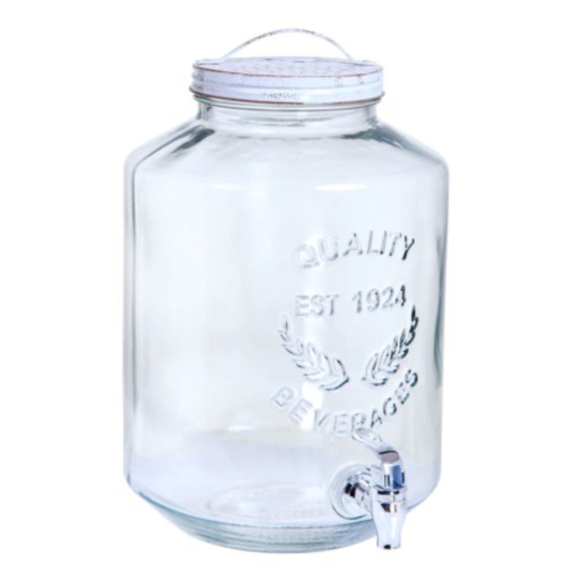 Italian glass 2.5 gallon dispenser from Alive Water - Non-toxic steps