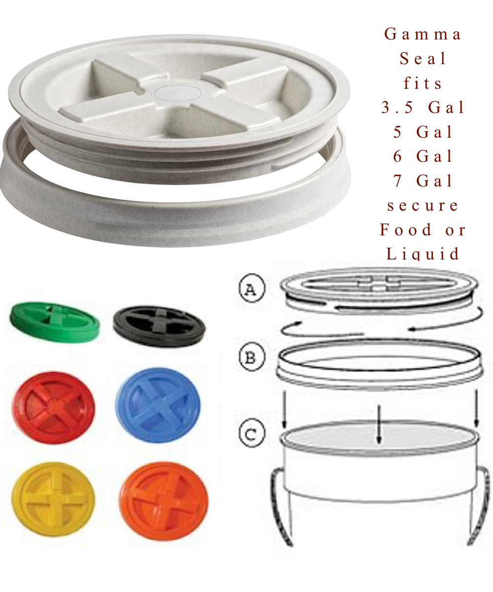 Bucket Kit, 3.5 Gallon Bucket with Black Gamma Seal Screw-On Threaded Lid