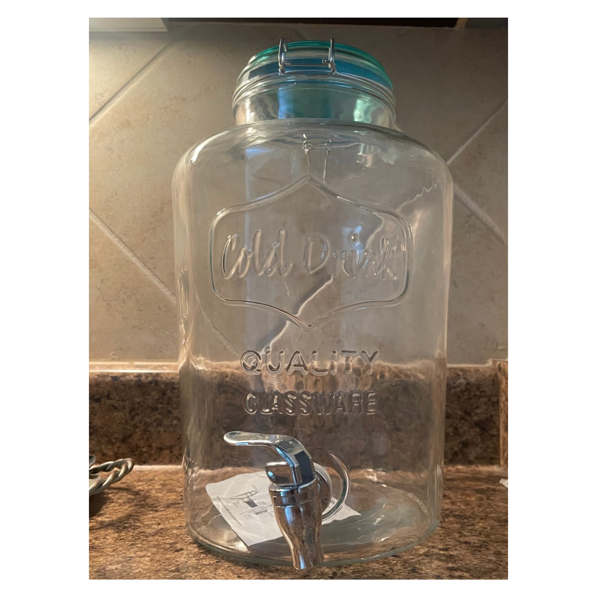 2 Gallon GLASS with Spigot and Wood Handle - Happy Herbalist