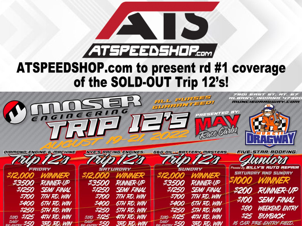 ATSPEEDSHOP.com Added as Marketing Partner for the Sold-Out Trip 12’s Event at Muncie Dragway