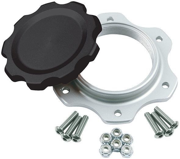 Fuel Cell Cap and Bung JAZ 6-Bolt Black (ALL40137)