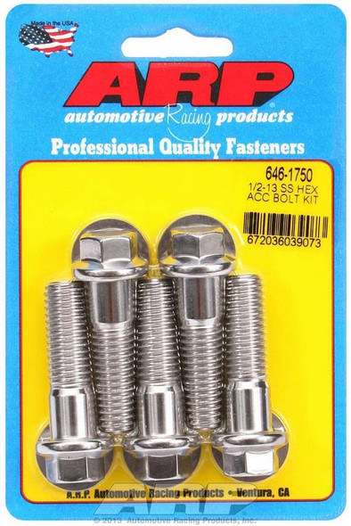 S/S Bolt Kit - 6pt. (5) 1/2-13 X 1.750 (ARP646-1750)