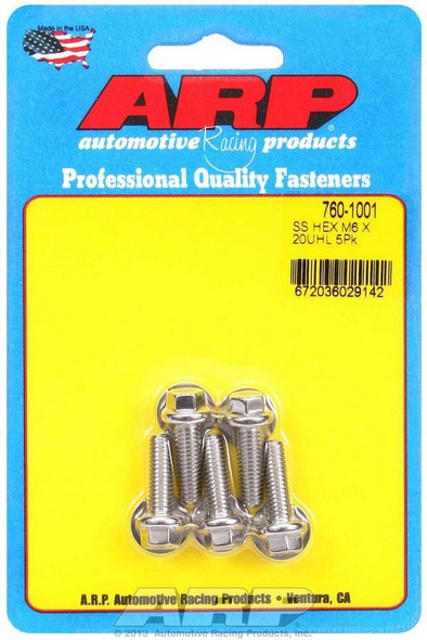 S/S Bolt Kit - 6pt. (5) 6mm x 1.00 x 20mm (ARP760-1001)