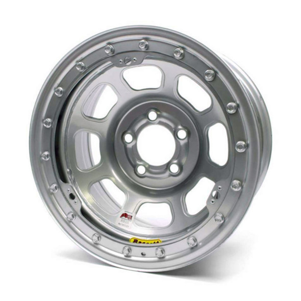 15X8 IMCA B/Lock Wheel D-Hole Silver 5x4.50 (BAS58DF2ISLK)