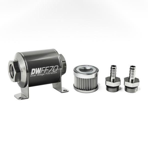 In-line Fuel Filter Kit 3/8 Hose Barb 10-Micron (DWK8-03-070-010K-38)