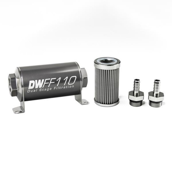 In-line Fuel Filter Kit 3/8 Hose Barb 100-Micro (DWK8-03-110-100K-38)