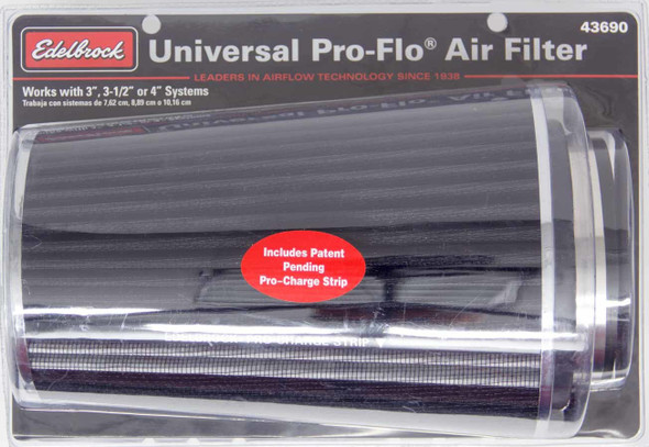 Pro-Flo Air Filter Cone 10.5 Tall Black/Chrome (EDE43690)