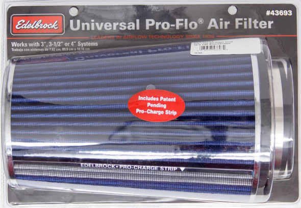 Pro-Flo Air Filter Cone 10.5 Tall Blue/Chrome (EDE43693)