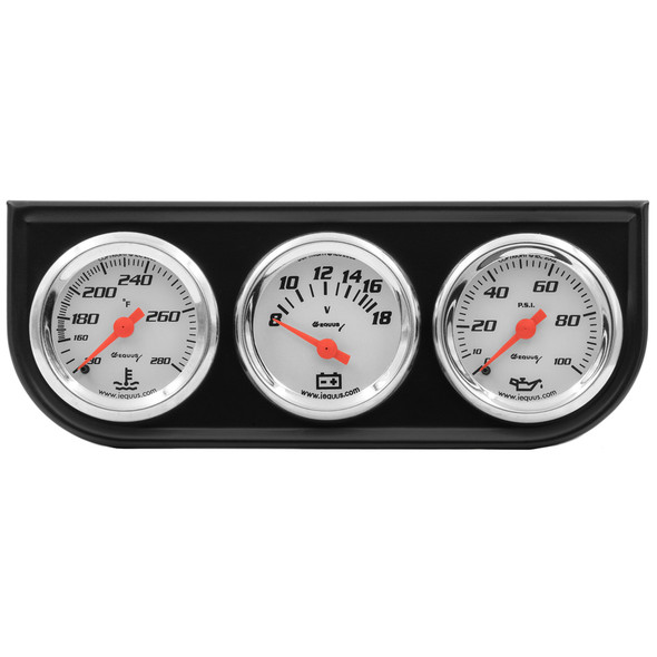 1-1/2 Dia Triple Gauge Set w/Black Panel (EQUE5100)