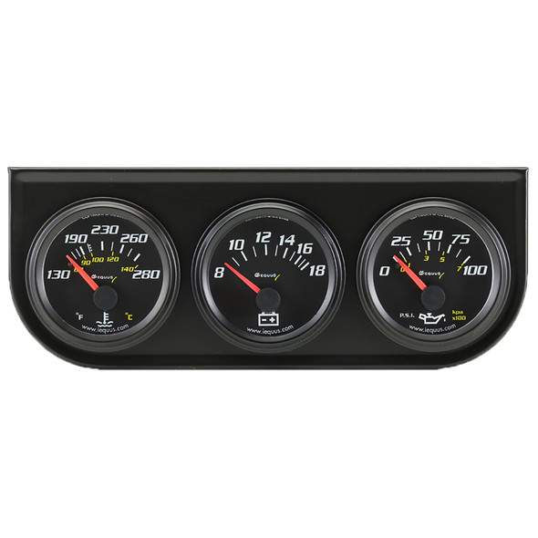 2.0 Dia Triple Gauge Set w/Black Panel (EQUE6200)