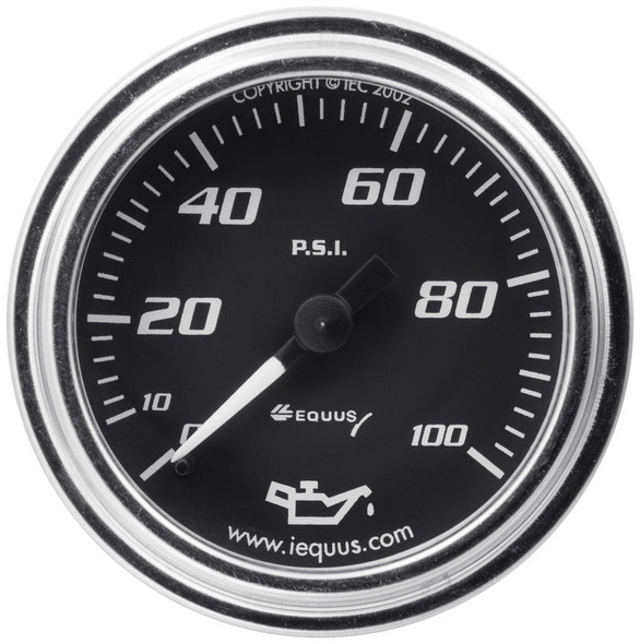 2.0 Dia Oil Pressure Gauge Chrome 0-100psi (EQUE7244)