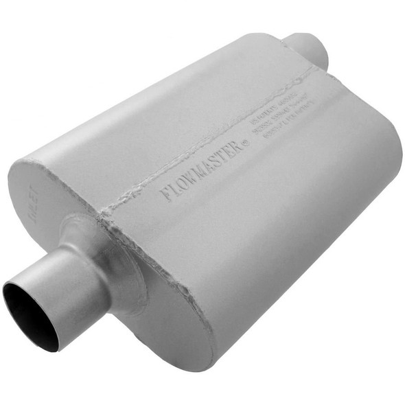 40 Series Muffler 2.50in Center In 2.5 Offset Out (FLO42542)