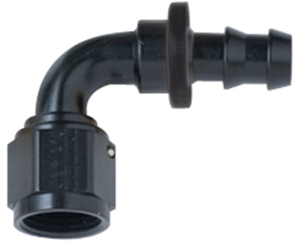 Hose Fitting #8 90 Deg Push Lock Black (FRG209008-BL)