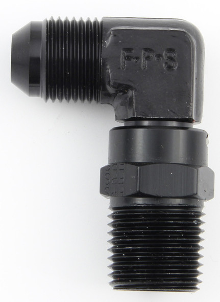 #4 x 1/4 MPT 90 Deg Swivel Adapter Black (FRG499144-BL)