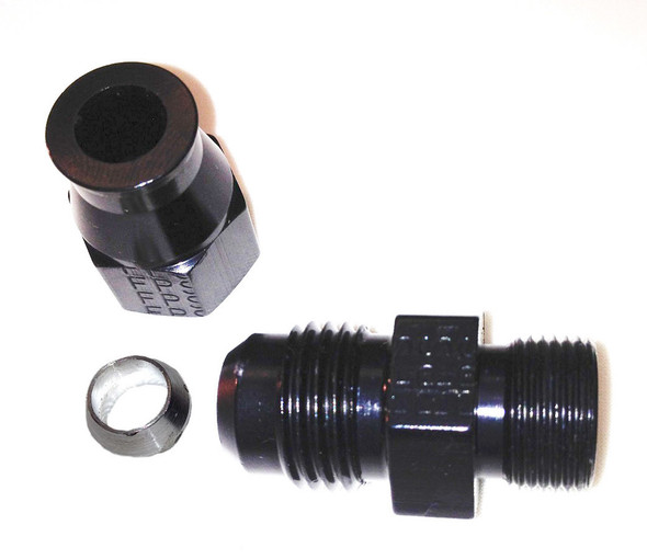 6AN Male to 1/4in Tube Adapter Fitting Black (FRG892004-BL)