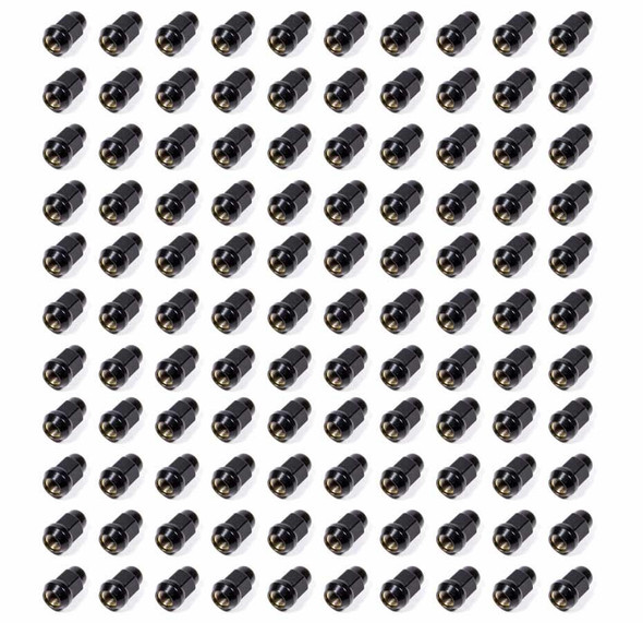 100 Lugnuts 1/2 Acorn Bulge 3/4in Hex Black (GOR41188BC)
