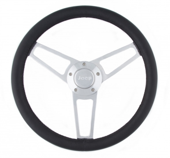 Billet Series Leather St eering Wheel Jeep Logo (GRT1904)