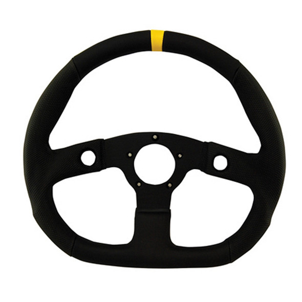 D-Shaped Diamond Grip Steering Wheel Black (GRT630)