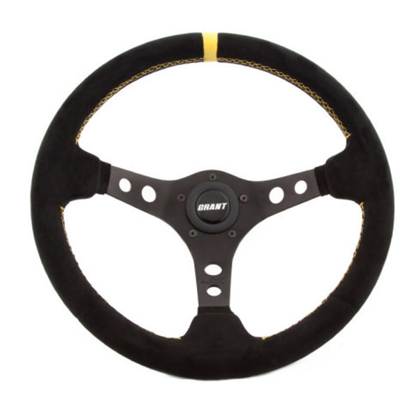 Suede Racing Steering Wheel w/Center Marker (GRT697)