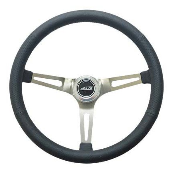 Steering Wheel Retro Leather Stainless Spokes (GTP36-5445)