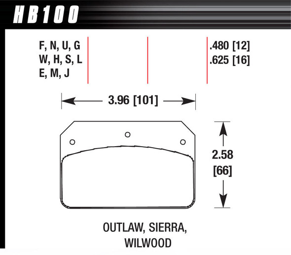 Brake Pad Dynalite DTC- 60 (HAWHB100G480)