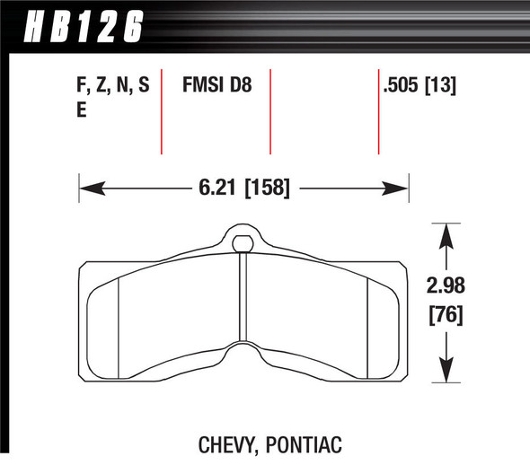 Performance Street Brake Pads (4) (HAWHB126F505)