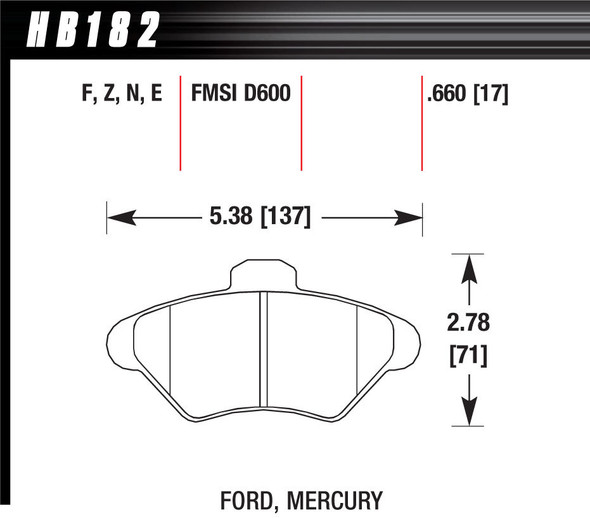 Performance Street Brake Pads (4) (HAWHB182F660)