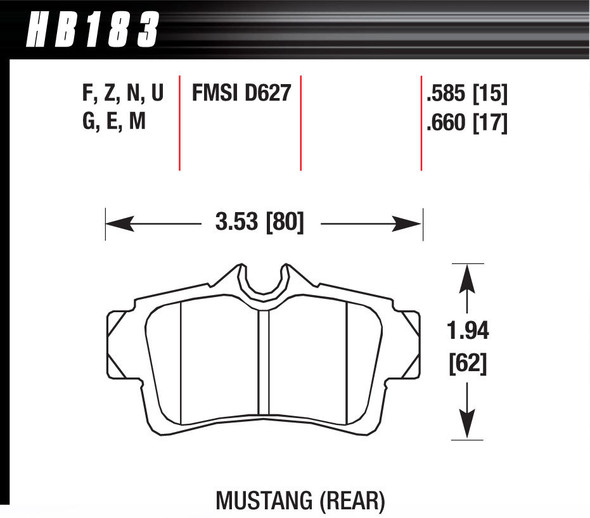 Performance Street Brake Pads (4) (HAWHB183F585)