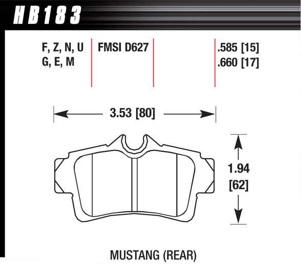 Performance Street Brake Pads (4) (HAWHB183N585)