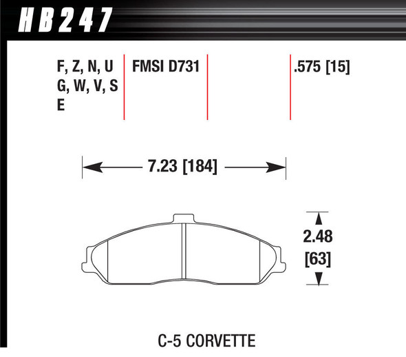 Performance Street Brake Pads (4) (HAWHB247N575)