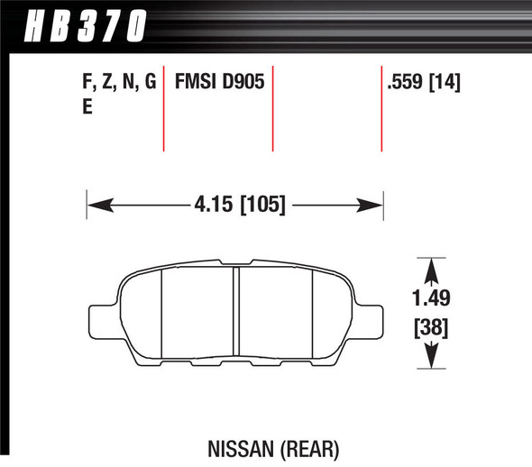 Performance Street Brake Pads (4) (HAWHB370F559)