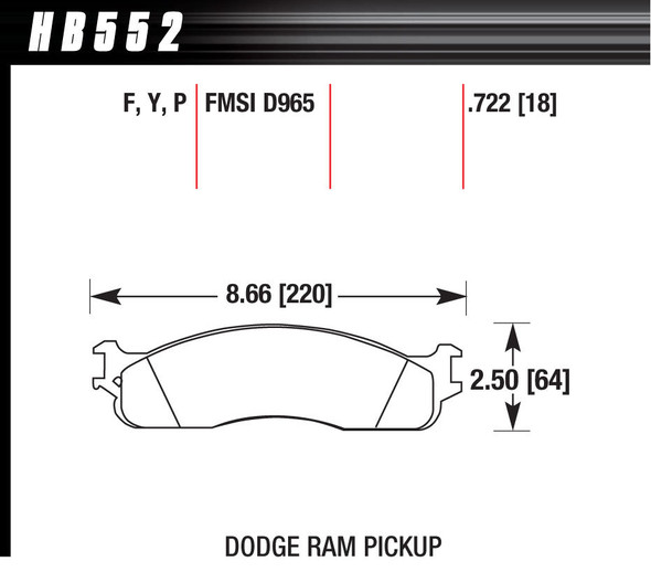 Performance Street Brake Pad (4) (HAWHB552P722)