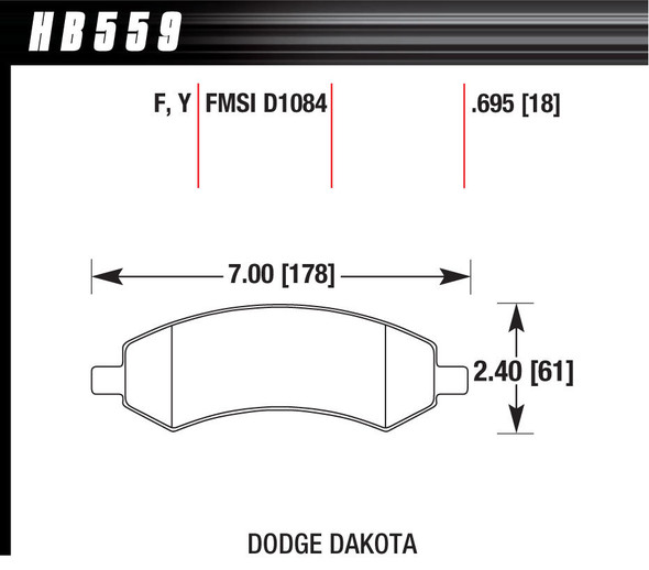 Performance Street Brake Pads (4) (HAWHB559F695)