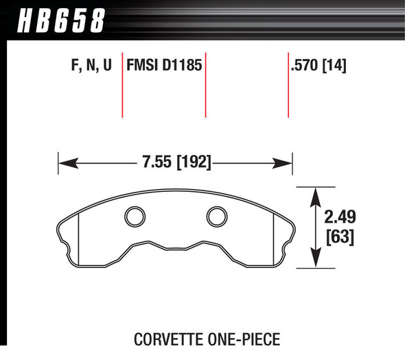 Performance Street Brake Pads (4) (HAWHB658F570)