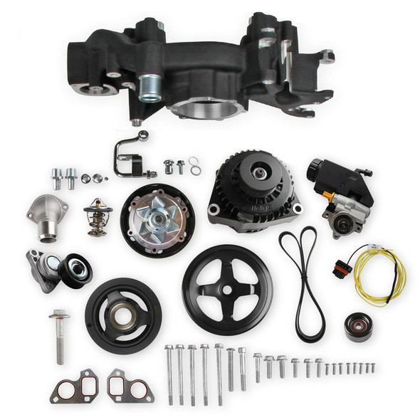 Mid Mount Accesory Sys. GM LS Engine - Black (HLY20-186BK)