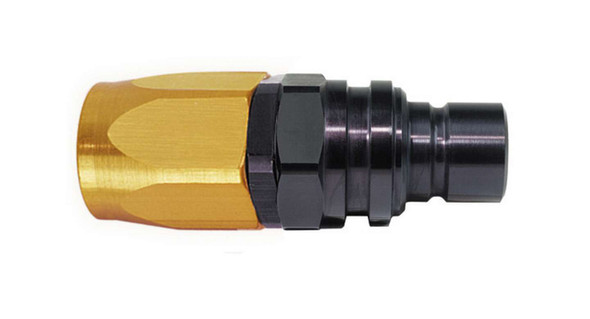 Q/R #6 Str Hose End Gold/Black (JFT32606)