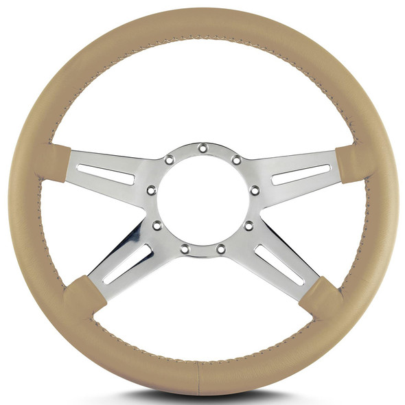 Steering Wheel Mark 9 El egante Pol. w/Tan Wrap (LEC93209)